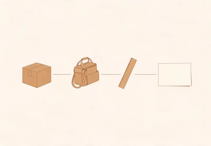 Illustrated cooler bag inquiry route from buyer brief to supplier questions